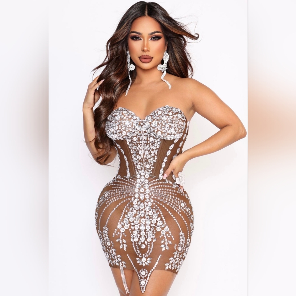 ✨FIRM PRICE✨Bling Strapless dress